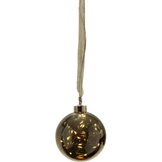 EGLO LED-Weihnachtskugel für Innen, beleuchtete Glaskugel zum Aufhängen | Leuchtkugel in Schwarz-Transparent zum Hängen mit Timer, warmweiß, Batterie-Betrieb, Ø 10 cm