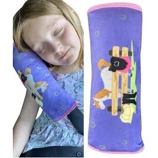 Unyqoos® Autogurtkissen Kinder – Pferde‐Motiv, 30×12 cm, waschbar 40°C, herausnehmbares Kissen, lila/rosa, Bezug 100% Polyester, Füllung PE, 1 St., ab 3 Jahren - Weiß, Gelb, Orange, Lila, Grün, Grau, Schwarz, Braun