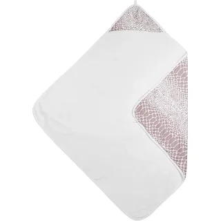 Meyco Baby Kapuzentuch Snake, Badetuch (aus 2-lagiger weicher 100% Baumwolle, vielseitige Einsatzmöglichkeiten, pflegeleicht, maschinenwaschbar, einfach kombinierbar, Größe: 90 x 90cm), Lila