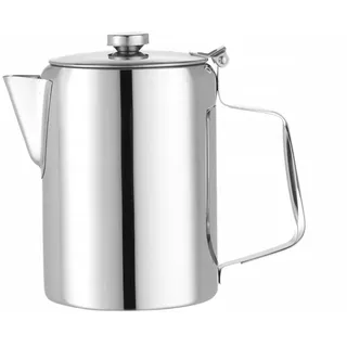 HENDI Kaffee-/Teekanne, Klappdeckel, Kaffeekanne, Wasserkessel Tropfwasserkocher, Kaffee, 2L, ø126x(H)185mm, Edelstahl