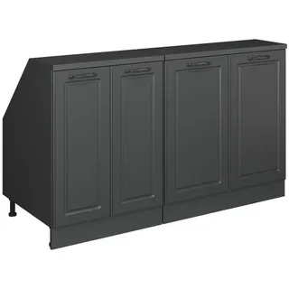 Vicco Dachschrägenschrank-Set Rion Anthrazit Landhaus 140 cm 2er Set Schrankkorpuss 60 cm Tiefe , Anthrazit, Anthrazit , Holzwerkstoff , Rechteckig , 140x83.8x60 cm , Kleinmöbel, Kommoden, Kommoden