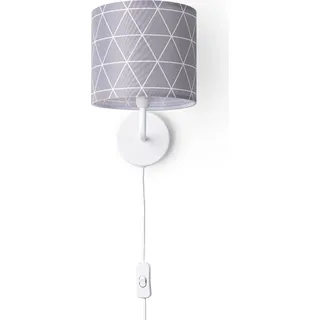 Wandleuchte Stofflampenschirm Tischlampe Nachttischlampe E14 Vintage Retro Rund - Weiß