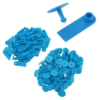 Tierohrenmarken, 100 Stück, TPU, blau, für Schafe, Ziegen, Schweine, Nutztiere, ohne Buchstaben