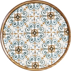 Bild Pizzateller MARRAKESCH, Braun Weiß - Blau, - Steinzeug - Ø 32 cm