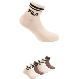 Kurzsocken FILA "UNISEX QUARTER PLAIN SOCKS", Damen, Gr. 43-46, mocha mousse, Baumwollmischung, normal, Socken Kurzsocken, mit Logo-Schriftzug