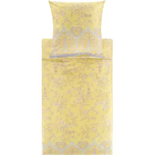 BASSETTI Bettwäsche Indian Roses Feinsatin gelb Größe 1x 135x200 cm + 1x 80x80 cm