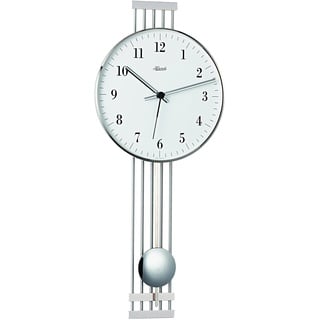 Hermle Uhrenmanufaktur Wanduhr, Metall, Silber, 56cm x 24cm x 7cm