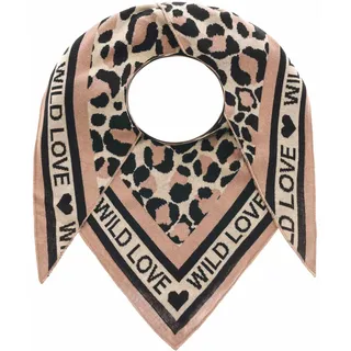 Zwillingsherz Dreieckstuch »Dreieckstuch Baumwolle« mit Leo Muster und Schrift, beige