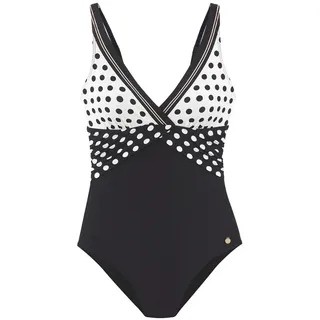 LASCANA Badeanzug Damen schwarz/creme Gr.38 Cup C