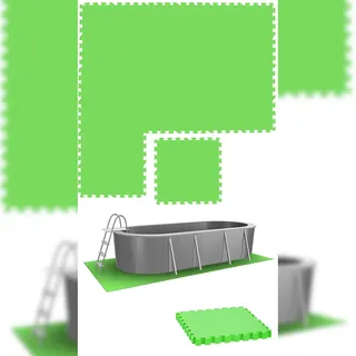 Eyepower Poolunterlage 1,9m2 grün 50x50 cm