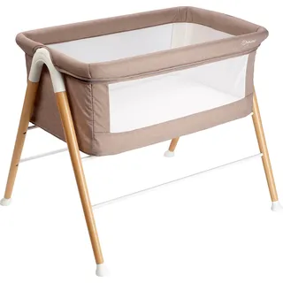 Babybett BABYGO "GoodNight, melange/beige", Baby, Gr. Liegefläche B/L: 46cm x 82cm, kein Härtegrad, beige (melange, beige), Kunststoff, Massivholz, Babybetten Babybett