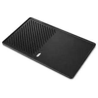 GFTIME 43,5 x 23,5cm Gusseisen Grillplatte für Landmann Triton 2, für Enders Kansas, Boston Black 4, Napoleon Rogue, Broilking Baron, Universal Gussplatte, Gusseisen Griddle Plancha, 1 Stück