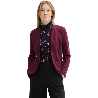 TOM TAILOR Damen Basic Ottoman Blazer mit Taschen, 35796 - Blackberry, M