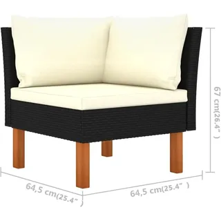 Garnitur für Gartenlounge – bestehend aus 3 Teilen – Gartenmöbel – Outdoor-Möbel – Eckbank-Set – Wetterbeständiges PE-Rattan