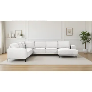 OTTO home Wohnlandschaft »OLAND U-Form, XXL, B: 342 cm, Skandi-Design« Skandi-Design in Struktur, Flachgewebe, Luxus-Microfaser, Boucle, beige