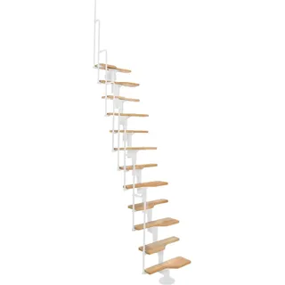 Minka Mittelholmtreppe Twister Buche Weiß Raumhöhe bis 293 cm