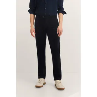 Cordhose BUGATTI "Modern Fit", Herren, Gr. 40, Länge 30, blau (390, marine), 77% Baumwolle, 22% Lyocell, 1% Elasthan, unifarben, normal, Hosen Cordhose, mit Soft Touch & Stretch-Komfort