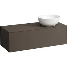 Laufen Il Bagno Alessi Schubladenelement, Ausschnitt rechts, 120x50x37cm, zu WT-Schale H81897 5, H430313097, Farbe: Dunkelbraun