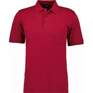 RAGMAN Herren Poloshirt Kurzarm Polokragen Regular Baumwollmix Erdbeerrot XL - Rot