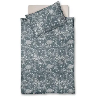 Fleuresse Bettwäsche , Greige, Graublau , Textil , Floral , 140x200 cm , pflegeleicht, bügelleicht , Heimtextilien, Bettwäsche & Leintücher, Bettwäsche, Satin-Bettwäsche