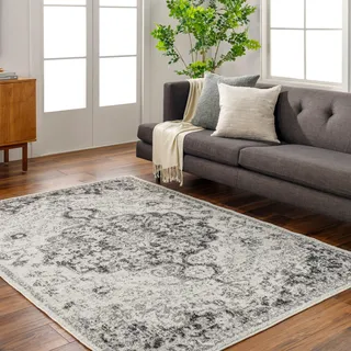 livabliss MUNICH Orientteppich 200 x 275 cm Grau/Schwarz/Weiß