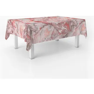 ECOMMERC3 Wachstuch, rund, Größe 140, rund, Stil, Haltbarkeit und einfache Reinigung für Ihren Tisch – Wachstuch-Tischdecke, schmutzabweisend und wasserdicht, Rot