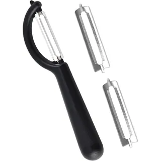 Edelstahlschäler Set für Gemüse & Obst – 1 Pendelschäler + 2 Klingen, Kompatibel mit WMF, Solingen, Rösle, Tupperware – Universalschäler & Testsieger Kartoffel Sparschäler Küche