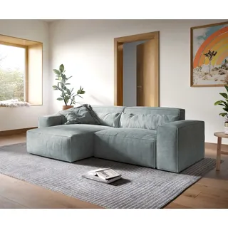 Ecksofa Sirpio XL 270x170 cm Cord Pastellblau Recamiere variabel
