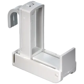 GARDINIA Klemmträger für Vitragestangen/Caféhausstangen, 2 Stück, Montage ohne Bohren und Schrauben, Klemmhalter, Kunststoff, Weiß