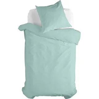 Basic Bettbezug set 2 teiliges Minze 135 x 200 cm 100% Baumwolle Hergestellt in Europa - Türkis