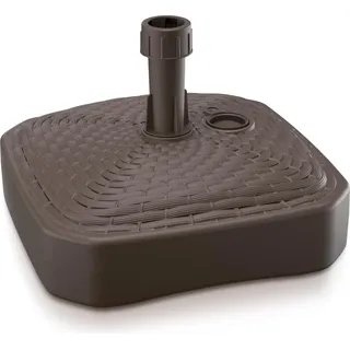DEUBA® Sonnenschirmständer Poly Rattan Eckig bis Ø 26 mm Mast Befüllbar Sonnenschirm Schirmständer Ständer Gartenschirm Balkon Terrasse Garten Braun - Braun