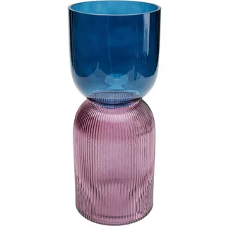 XXXLutz Vase Blau, Lila Glas, 16x40x16 cm, zum Stellen, Dekoration, Vasen, Glasvasen