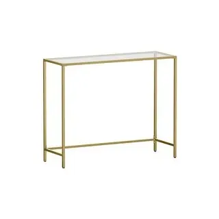 VASAGLE Konsolentisch rechteckig Glas gold 100,0 x 35,0 x 80,0 cm, 1 St.