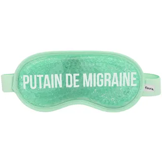Fisura - Augenmaske. Gel-Augenmaske. Gelmaske gegen geschwollene Augen und dunkle Ringe. Schlafmaske. Maße: 18,5 cm x 9 cm. (Migräne FR, Grün)