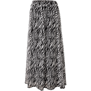 Maxirock ANISTON CASUAL, Damen, Gr. 44, schwarz, wollweiß, Georgette, Obermaterial: 100% Polyester. Futter: 100% Polyester, gemustert, ausgestellt knöchellang, Röcke Maxirock, im trendigen Zebra-Muster