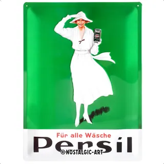 Nostalgic-Art Retro Blechschild, Persil – Weiße Dame Grün 1922 – Geschenk-Idee für Nostalgie-Fans, aus Metall, Bunt, 30 x 40 cm