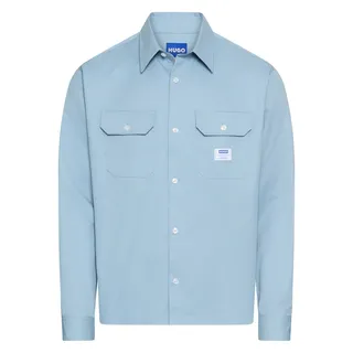 HUGO Blue Langarmhemd »Ekynone«, mit Brusttaschen, blau