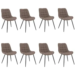 Home Deluxe Polsterstuhl Esszimmer IKALO - 8er Set - Grau-Braun