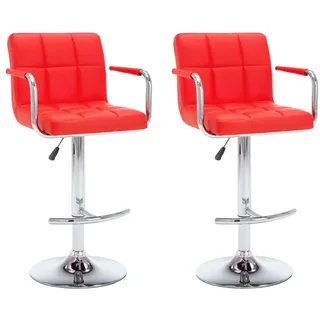 vidaXL Barhocker 2 Stk. Rot Kunstleder