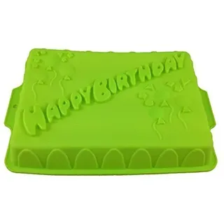 GMMH Silikonbackform Happy Birthday Kuchen Backform Kuchenform Brotbackform Obstbodenform (grün)