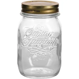 Bormioli Rocco Einmachgläser Quattro Stagioni von Bormioli | 12 teilig | Füllmenge 500 ml | Durchmesser 8,5 cm | Gesamthöhe 14 cm | Perfekt für ANTIPASTI & CO, Glas, Weiß, 12 x 500 ml