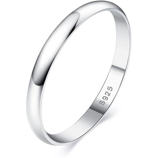 YADOCA 2MM Ringe Silber 925 Damen Klassische Hochglanzpolierte Sterling Silber Verlobungsring Band Daumenring Ewigkeitsringe (mit Geschenkbox) Größe 60