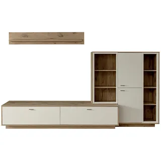 MCA Furniture Wohnkombination Santerno 2 | Soft white / viking oak | 3-teilig | ohne Beleuchtung - Braun