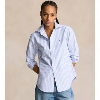 Polo Ralph Lauren für Damen. 211891377004 Schmal geschnittenes Oxford-Hemd mit blauen Streifen (32), Lässig, Baumwolle, Klassisch, Langarm