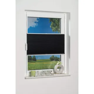 K-Home Klemmfix-Plissee Palma 25 x 130 cm (B x L) Anthrazit Lichtschutz +++ Moderne Crushed Optik +++