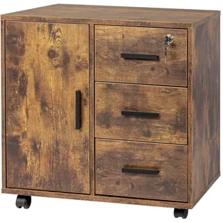 Relaxdays Rollcontainer 60 x 57 x 40 cm Braun
