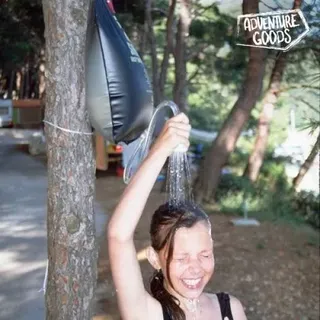 Redcliffs Campingdusche 15L Solardusche Gartendusche Sommerdusche Solar inkl. Wasserhahn - Schwarz, Transparent