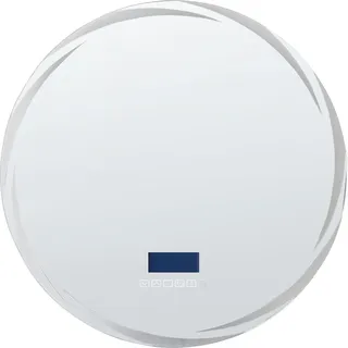 BELIANI Badspiegel Silber Rund  60 cm mit LED Beleuchtung Antibeschlag Bluetooth Lautsprecher Uhr Touch Sensor Modern Lichtspiegel Wandspiegel - Silber
