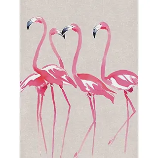 Pyramid Summer Thornton Elegant Flamingos, 60 x 80 cm, Leinwanddruck Mehrfarbig