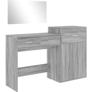 vidaXL 3-tlg. Schminktisch-Set Grau Sonoma Holzwerkstoff - Grau